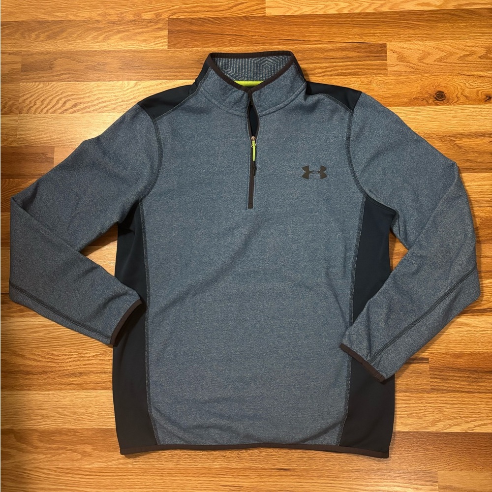 Under Armour Men's Two-Tone 1/4 Zip Fleece Pullover Blue Size S